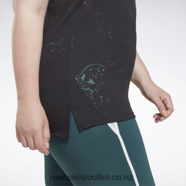 Black 2B4626614 Burnout Tank Top (Plus Size) Reebok Women