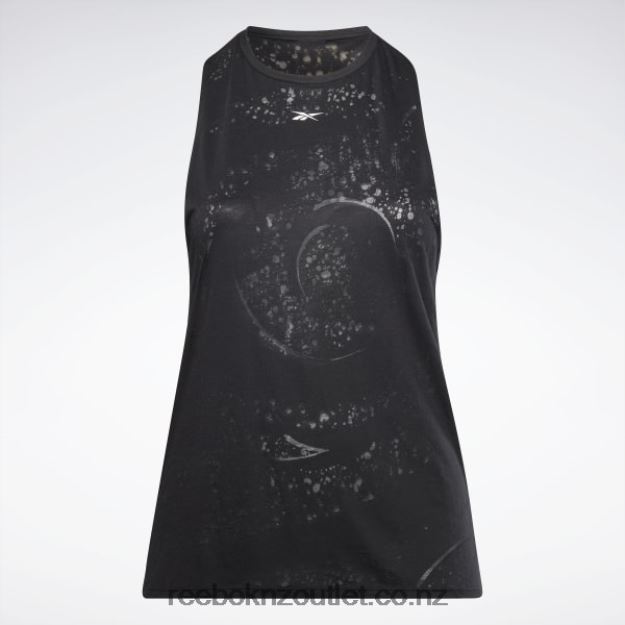 Black 2B4626614 Burnout Tank Top (Plus Size) Reebok Women