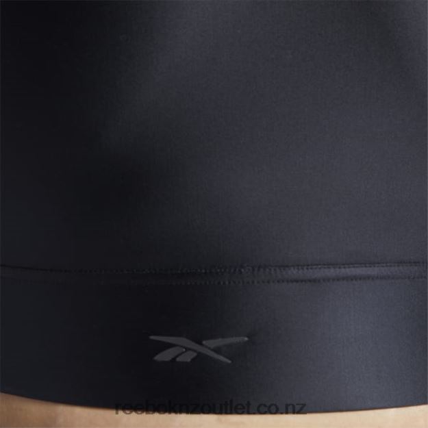 Black 2B4626950 Cardi B One-Shoulder Crop Tank Top (Plus Size) Reebok Women