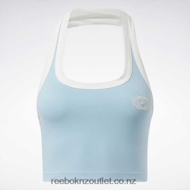 Blue Pearl 2B4626913 Classics Graphic Halter Tank Top Reebok Women