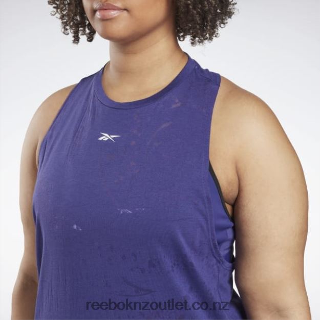 Bold Purple 2B4626757 Burnout Tank Top (Plus Size) Reebok Women