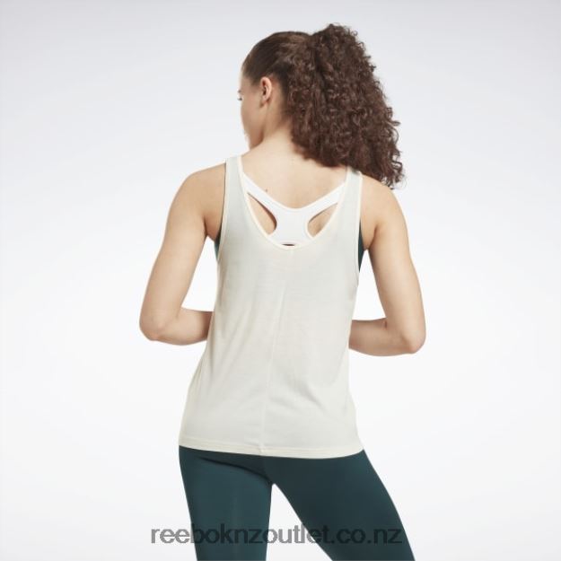 Classic White 2B4626558 Workout Ready Supremium Graphic Tank Top Reebok Women