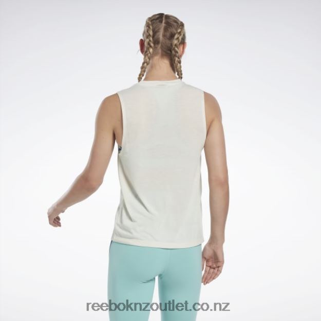 Classic White 2B4626565 Les Mills Graphic Muscle Tank Top Reebok Women