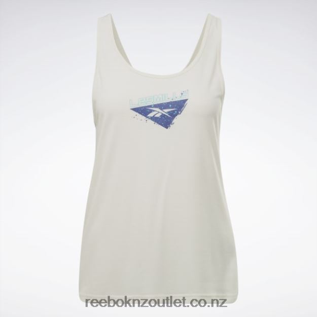 Classic White 2B4626792 Les Mills Supremium Graphic Tank Top Reebok Women