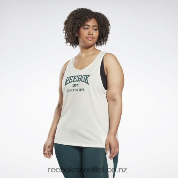 Classic White 2B4626908 Workout Ready Supremium Graphic Tank Top (Plus Size) Reebok Women