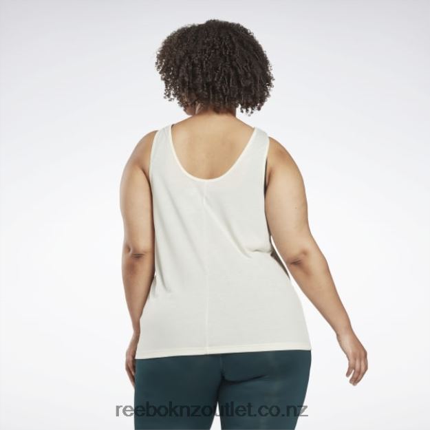 Classic White 2B4626908 Workout Ready Supremium Graphic Tank Top (Plus Size) Reebok Women