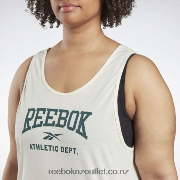 Classic White 2B4626908 Workout Ready Supremium Graphic Tank Top (Plus Size) Reebok Women