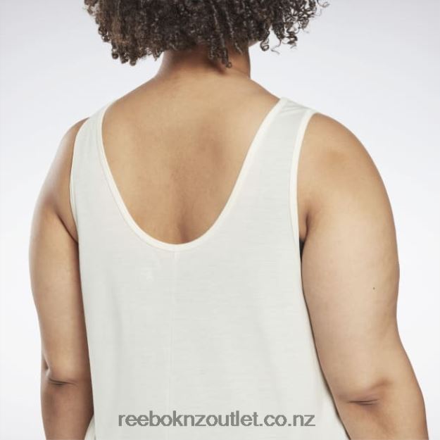 Classic White 2B4626908 Workout Ready Supremium Graphic Tank Top (Plus Size) Reebok Women