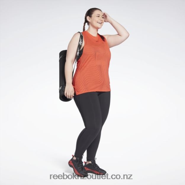 Dynamic Red 2B4626912 Burnout Tank Top (Plus Size) Reebok Women