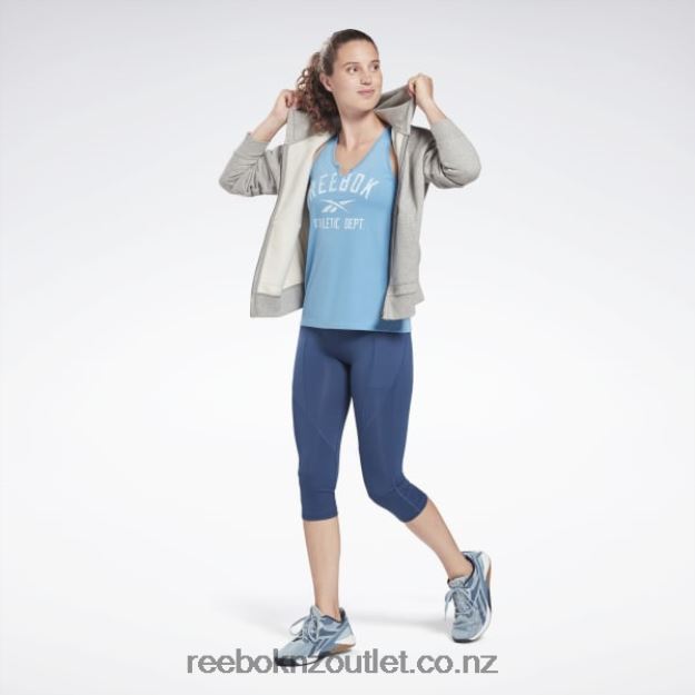 Essential Blue 2B4626846 Workout Ready Supremium Big Logo Tank Top Reebok Women