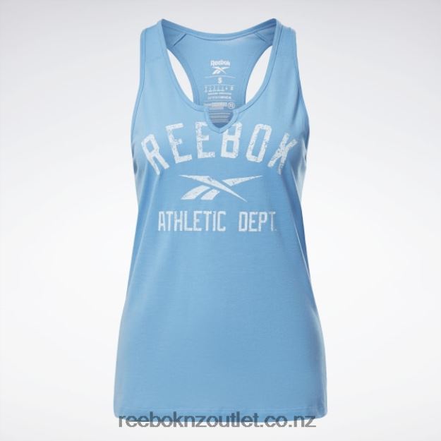 Essential Blue 2B4626846 Workout Ready Supremium Big Logo Tank Top Reebok Women