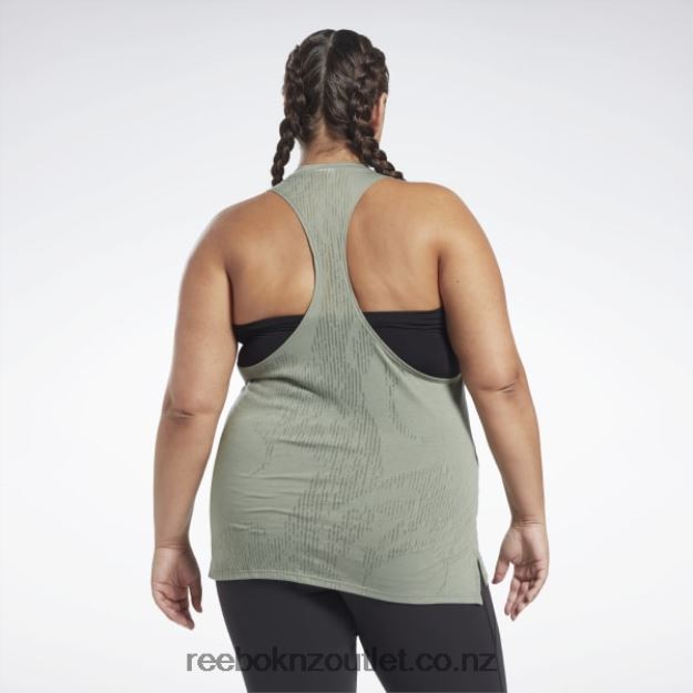Harmony Green 2B4626754 Burnout Tank Top (Plus Size) Reebok Women