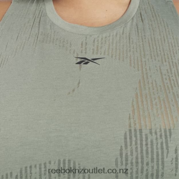 Harmony Green 2B4626754 Burnout Tank Top (Plus Size) Reebok Women