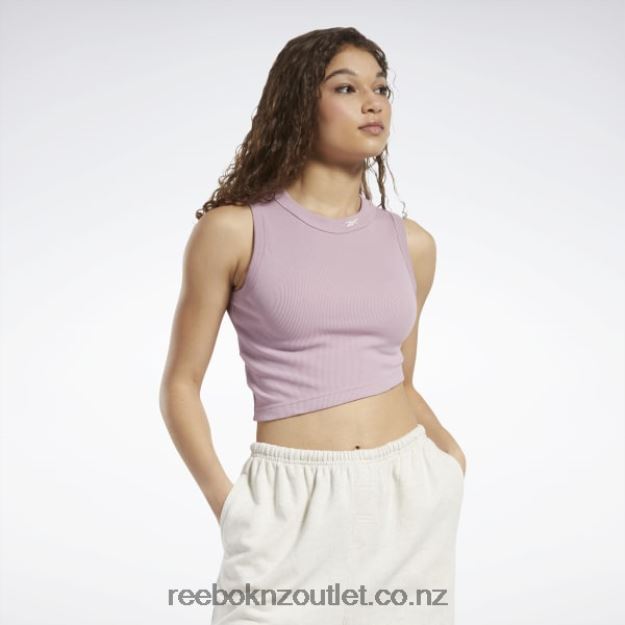 Infused Lilac 2B4626560 Classics Cropped Ribbed Tank Top Reebok Women