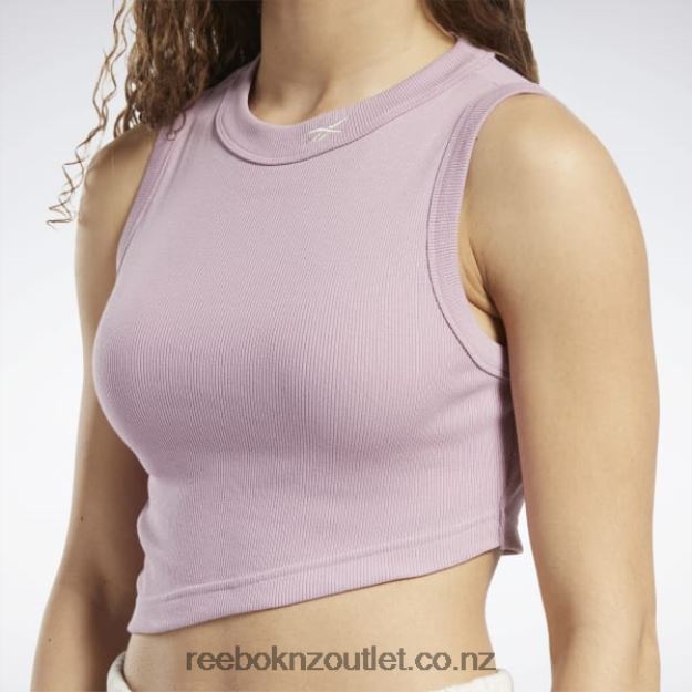 Infused Lilac 2B4626560 Classics Cropped Ribbed Tank Top Reebok Women
