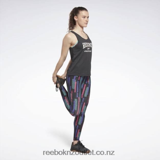 Night Black 2B4626447 Workout Ready Supremium Graphic Tank Top Reebok Women