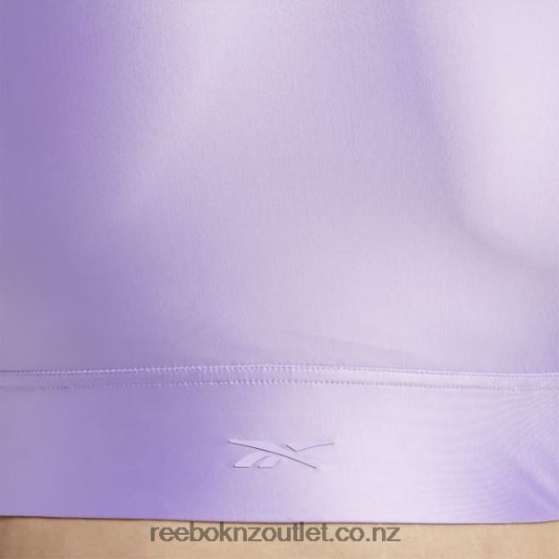 Puzzled Purple 2B4626461 Cardi B One-Shoulder Crop Tank Top (Plus Size) Reebok Women