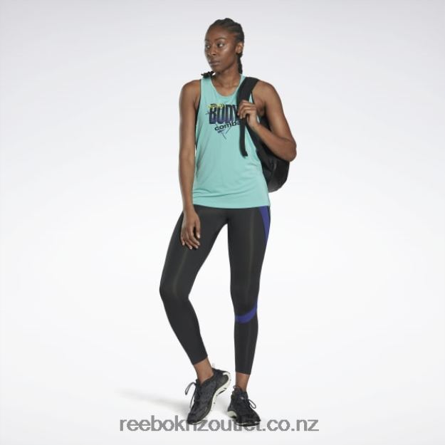 Semi Classic Teal 2B4626552 Les Mills BodyCombat ACTIVCHILL Graphic Tank Top Reebok Women