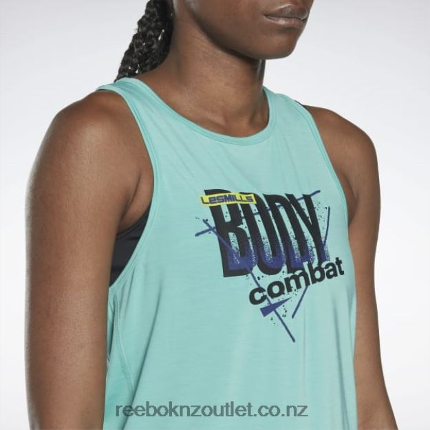 Semi Classic Teal 2B4626552 Les Mills BodyCombat ACTIVCHILL Graphic Tank Top Reebok Women