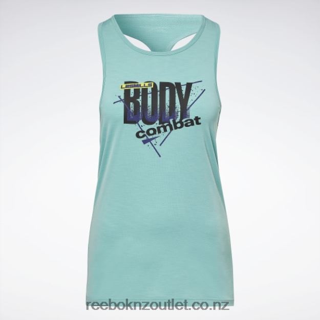 Semi Classic Teal 2B4626552 Les Mills BodyCombat ACTIVCHILL Graphic Tank Top Reebok Women
