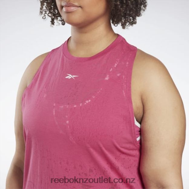 Semi Proud Pink 2B4626790 Burnout Tank Top (Plus Size) Reebok Women
