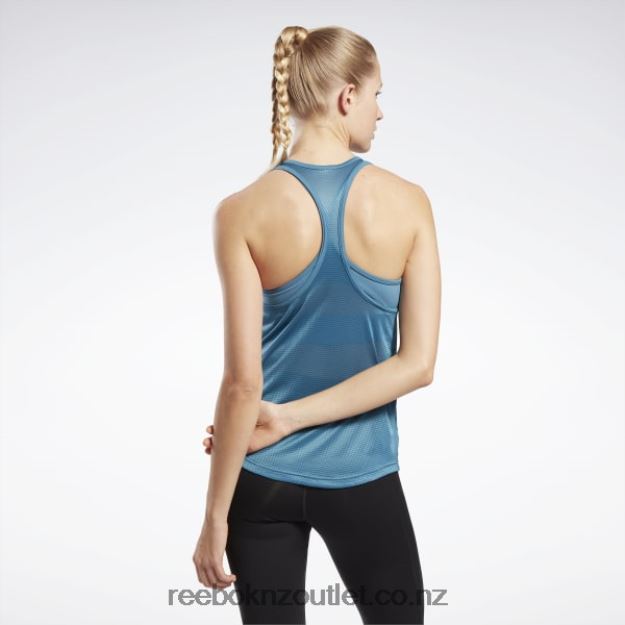Steely Blue S23-R 2B4626500 Workout Ready Mesh Back Tank Top Reebok Women