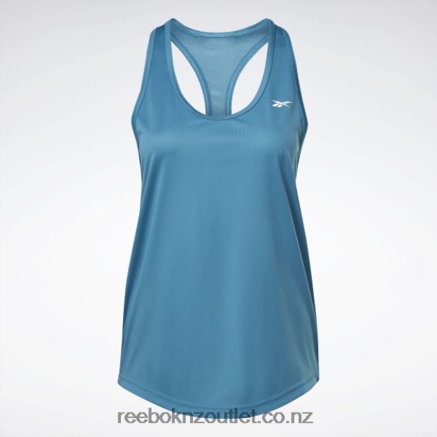 Steely Blue S23-R 2B4626500 Workout Ready Mesh Back Tank Top Reebok Women