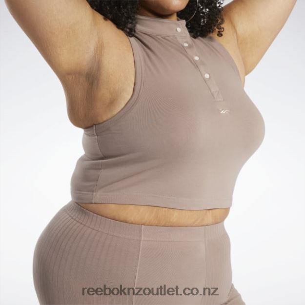 Taupe 2B4626764 Classics Cotton Jersey Tank Top (Plus Size) Reebok Women