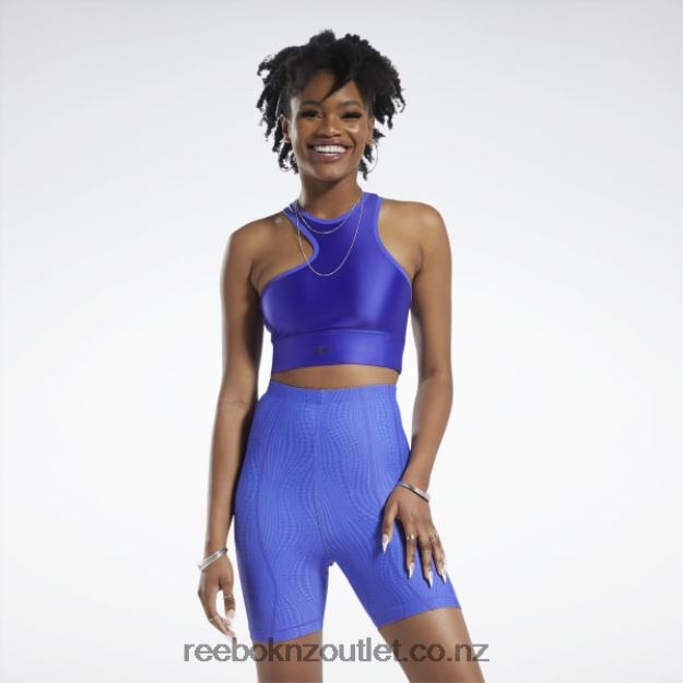 Ultima Purple 2B4626431 Cardi B One-Shoulder Crop Tank Top Reebok Women