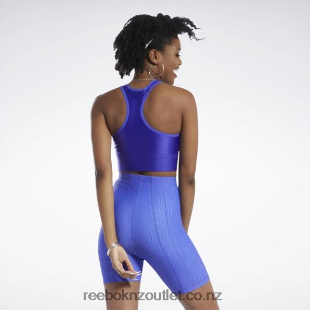 Ultima Purple 2B4626431 Cardi B One-Shoulder Crop Tank Top Reebok Women