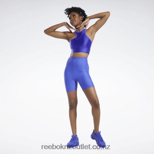 Ultima Purple 2B4626431 Cardi B One-Shoulder Crop Tank Top Reebok Women