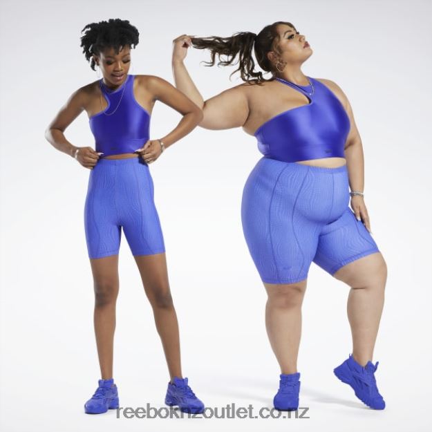 Ultima Purple 2B4626431 Cardi B One-Shoulder Crop Tank Top Reebok Women