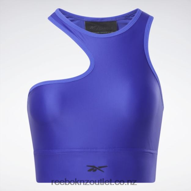 Ultima Purple 2B4626431 Cardi B One-Shoulder Crop Tank Top Reebok Women
