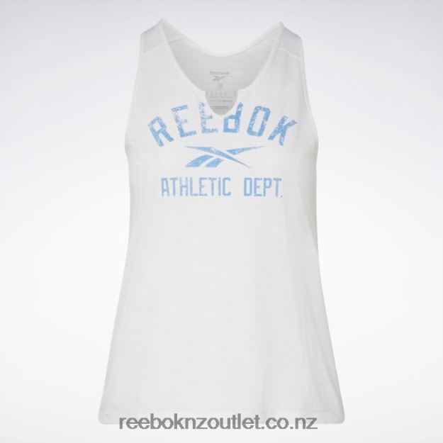 White 2B4626814 Workout Ready Supremium Big Logo Tank Top (Plus Size) Reebok Women