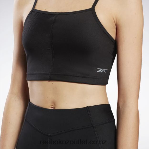 Black 2B4626917 Yoga Performance Rib Crop Top Reebok Women