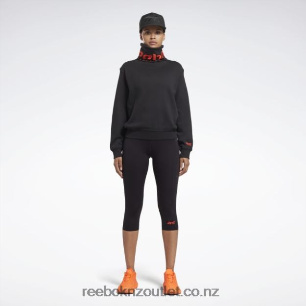 Black/Ultima Orange 2B4626401 Victoria Beckham Cowl Neck Jumper Reebok Women