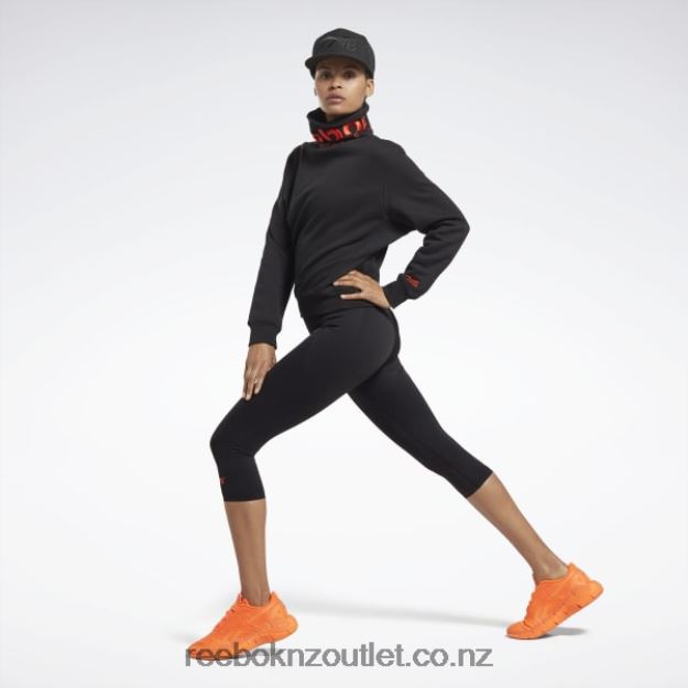 Black/Ultima Orange 2B4626401 Victoria Beckham Cowl Neck Jumper Reebok Women