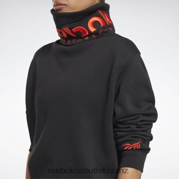Black/Ultima Orange 2B4626401 Victoria Beckham Cowl Neck Jumper Reebok Women