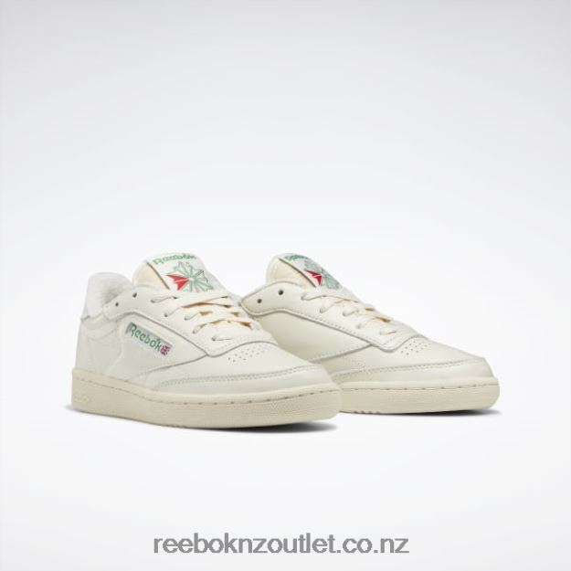 Chalk/Alabaster/Glen Green 2B46262 Club C 85 Vintage Women\'s Shoes Reebok