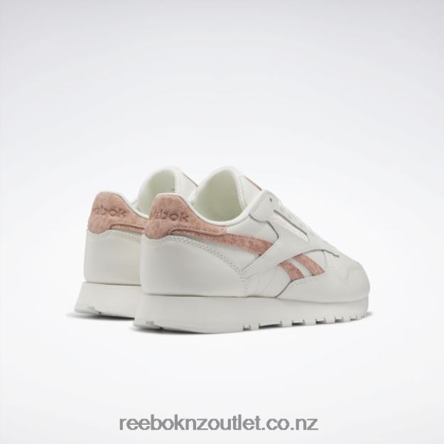 Chalk/Aura Orange 2B4626428 Classic Leather Women\'s Shoes Reebok