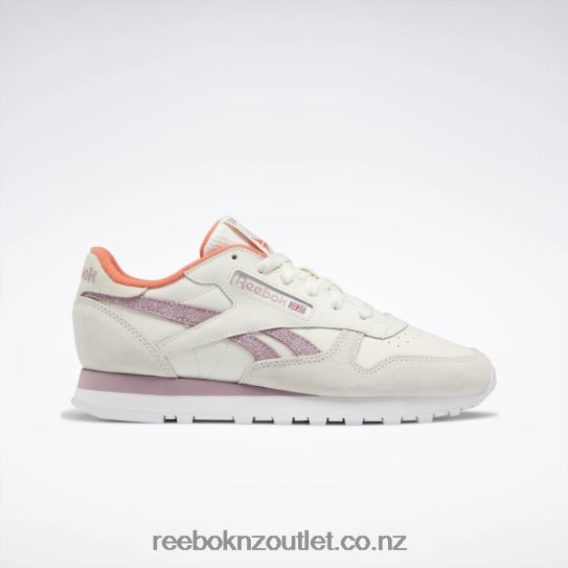 Chalk/Infused Lilac/Ftwr White 2B462681 Classic Leather Women's Shoes Reebok