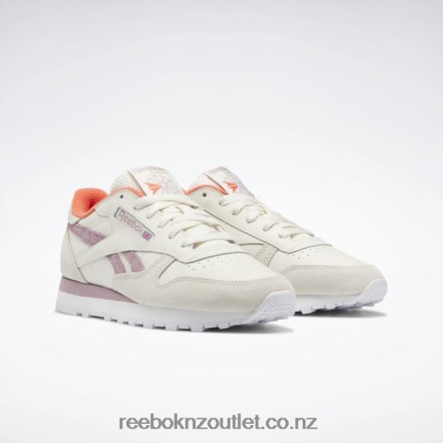 Chalk/Infused Lilac/Ftwr White 2B462681 Classic Leather Women\'s Shoes Reebok