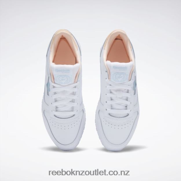 Ftwr White/Blue Pearl/Aura Orange 2B4626424 Classic Leather Women\'s Shoes Reebok