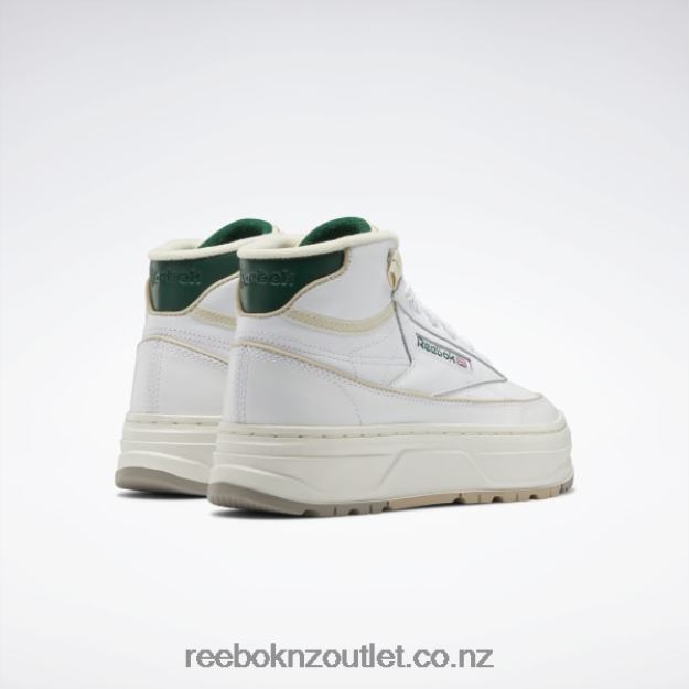 Ftwr White/Chalk/Dark Green 2B462661 Club C Geo Mid Women\'s Shoes Reebok