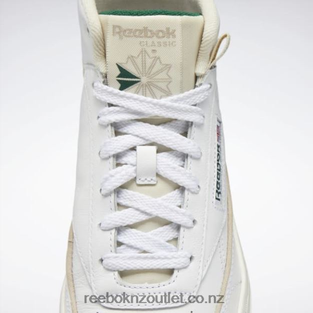 Ftwr White/Chalk/Dark Green 2B462661 Club C Geo Mid Women\'s Shoes Reebok