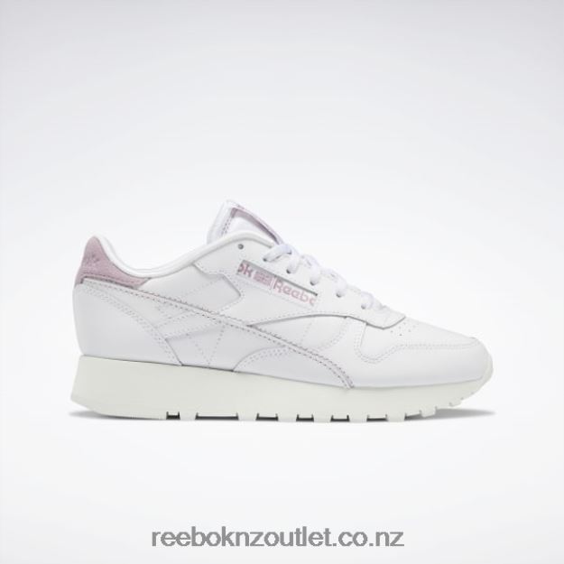 Ftwr White/Chalk/Infused Lilac 2B4626209 Classic Leather Make It Yours Women\'s Shoes Reebok