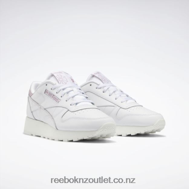 Ftwr White/Chalk/Infused Lilac 2B4626209 Classic Leather Make It Yours Women\'s Shoes Reebok