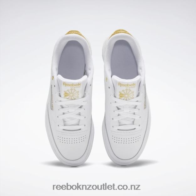 Ftwr White/Gold Met. 2B4626404 Club C 85 Women\'s Shoes Reebok