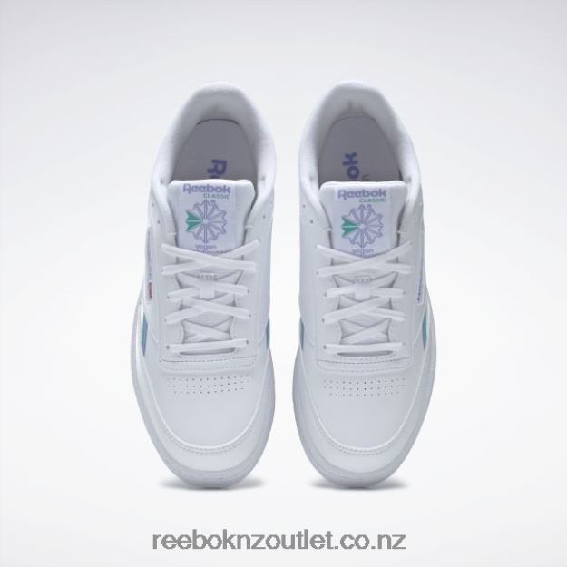 Ftwr White/Lilac Glow/Classic Teal 2B4626261 Club C 85 Vegan Women\'s Shoes Reebok