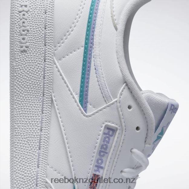 Ftwr White/Lilac Glow/Classic Teal 2B4626261 Club C 85 Vegan Women\'s Shoes Reebok